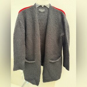 Zadig & Voltaire Black Marled Knit Open Cardigan